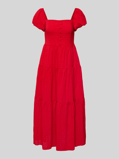Apricot Midi-jurk met vierkante hals Rood - 2