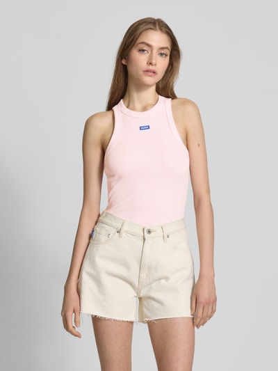 Hugo Blue Tanktop mit Label-Stitching Rosa 4