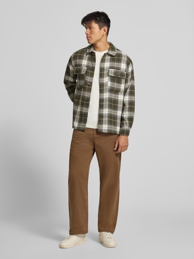 JACK & JONES Regular Fit Hemdjacke mit Brusttaschen Modell 'REGENT' Oliv 1