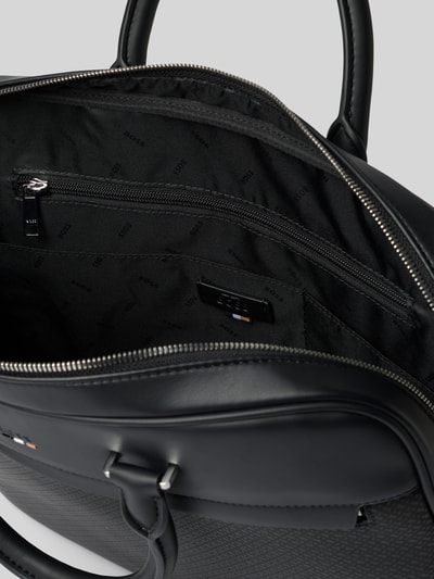 Produktfoto, Laptoptasche in Lederoptik Modell 'RAY_MP_S DOC CASE' von BOSS, Optik: Unifarben, Hauptfach, Reißverschluss, Logo-Muster, Label-Prägung