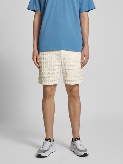 Only & Sons Regular fit sweatshorts met structuurmotief, model 'TEL BRADDOCK' Offwhite - 4