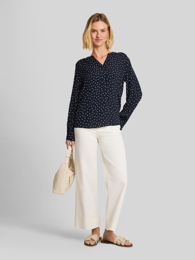 Tom Tailor Relaxed Fit Hemdbluse aus reiner Viskose Marine 1