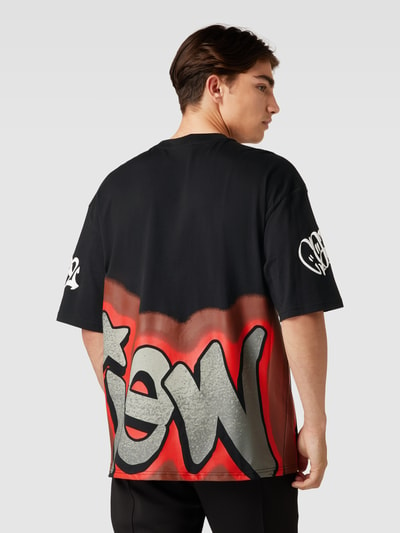 REVIEW Oversized T-Shirt mit Graffiti Print Black 5