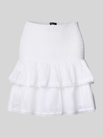 Gina Tricot Minirock mit Smok-Details im Stufen-Look Ecru 2