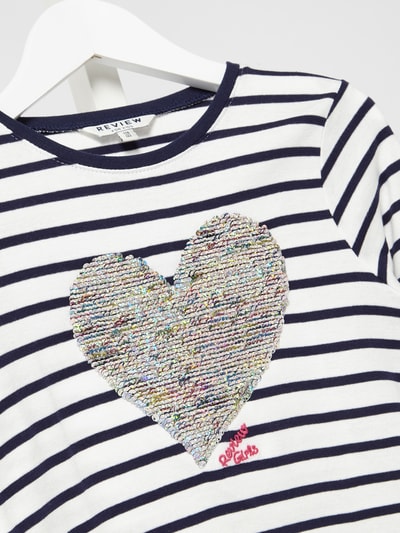 REVIEW KIDS GIRL Longsleeve mit Herz aus Wende-Pailletten Offwhite 4