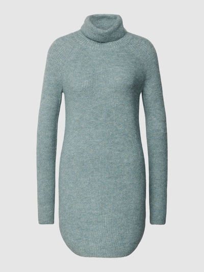 Pieces Gebreide jurk met col, model 'ELLEN' Oceaanblauw gemêleerd - 2