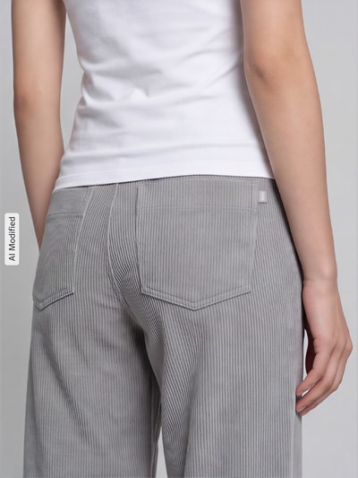 MAC Wide Leg Cordhose mit Gürtelschlaufen Modell 'Palazzo' Hellgrau 3