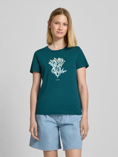 Tom Tailor T-shirt o kroju regular fit z czystej bawełny Ciemnozielony 4