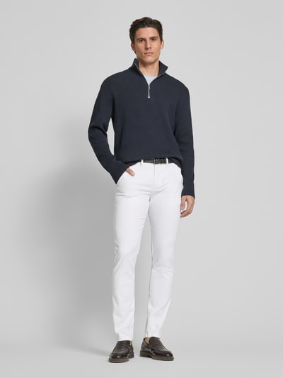 Lindbergh Clasic stretch fit chino met riem Wit - 1