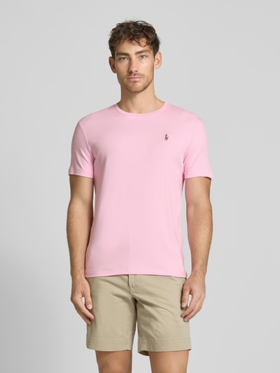Polo Ralph Lauren T-Shirt mit Label-Stitching Pink 4