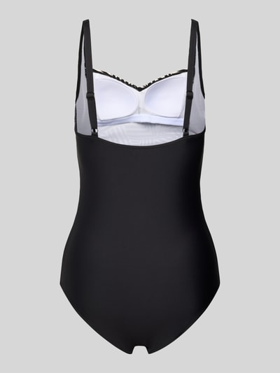 LASCANA PLUS SIZE badpak met draperingen, model 'Cleo' Zwart - 3