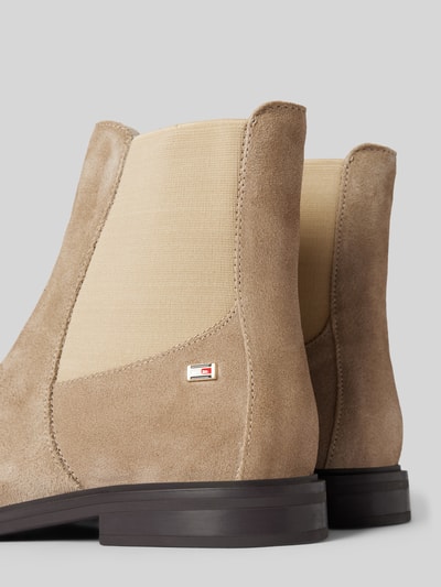 Tommy Hilfiger Chelsea boots van leer met labelapplicatie, model 'FLAG SUEDE' Beige - 2