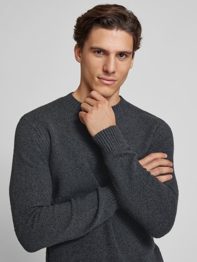 Cinque Strickpullover mit Rundhalsausschnitt Modell 'ZAC' Anthrazit 3