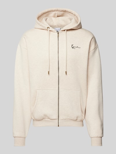 KARL KANI Oversized sweatjack in gemêleerde look, model 'Chest Signature' Beige - 2