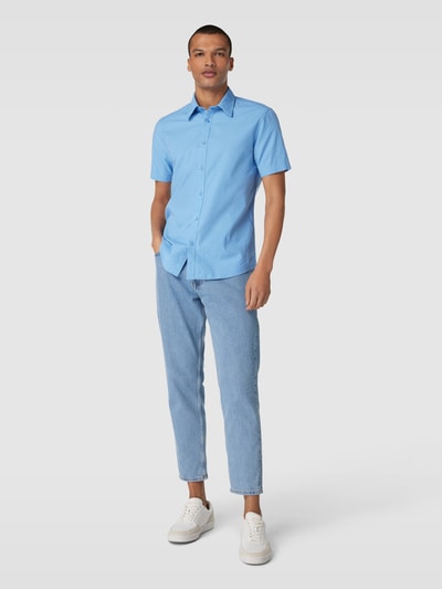 Esprit Slim fit vrijetijdsoverhemd met structuurmotief, model 'DOBBY' Lichtblauw - 1