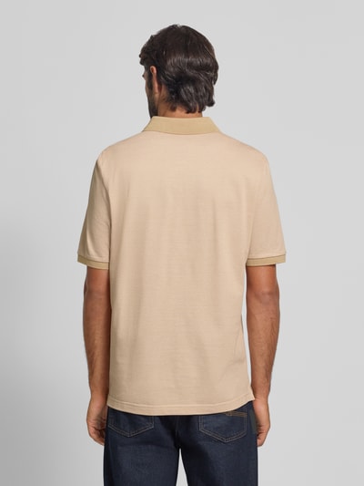 MAERZ Muenchen Slim fit poloshirt met structuurmotief Zand - 5