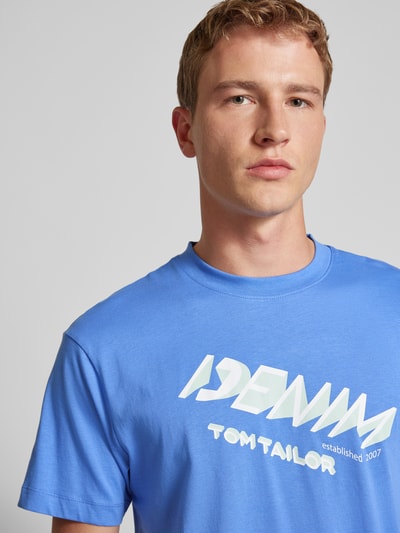 Tom Tailor Denim Relaxed Fit T-Shirt mit Label-Print Blau 3