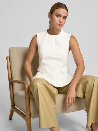 ROTATE Peplum Top in Denim-Optik Weiss 3