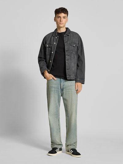 Only & Sons Regular Fit T-Shirt mit Rippstruktur Modell 'TANNER' Black 1