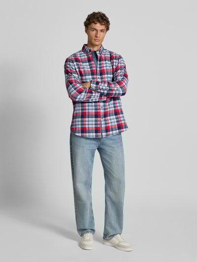 Christian Berg Men Regular fit vrijetijdsoverhemd met button-downkraag Marineblauw - 1