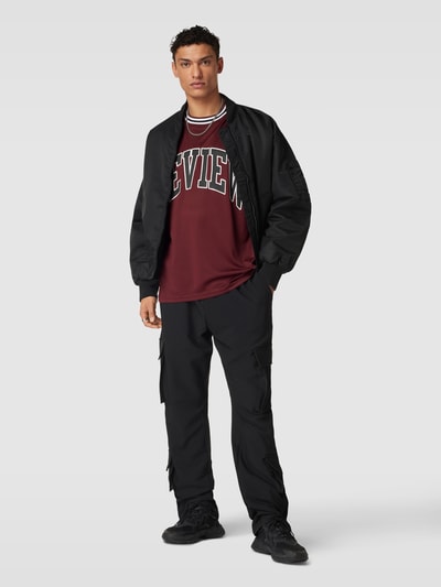 REVIEW T-Shirt aus Mesh mit Rundhalsausschnitt Bordeaux Rot 1