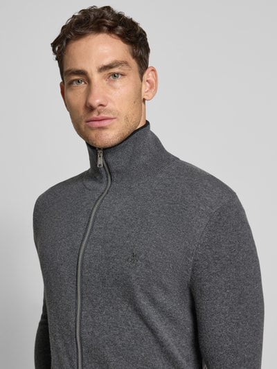 Marc O'Polo Regular Fit Strickjacke aus Baumwoll-Schurwoll-Mix Graphit 3