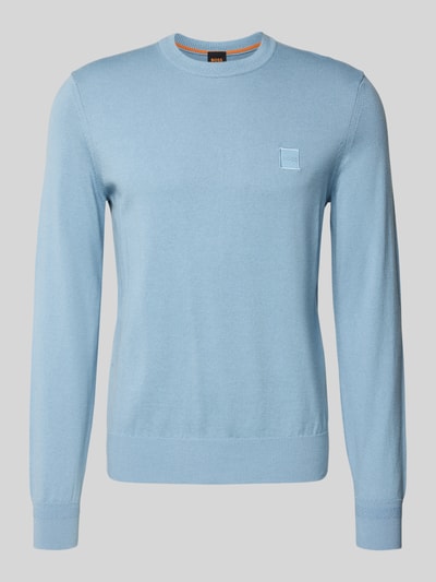 BOSS Orange Regular Fit Strickpullover aus Baumwoll-Kaschmir-Mix Modell 'KANOVANO' Hellblau 2