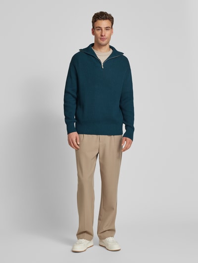 SELECTED HOMME Schipperstrui met oversized schouders, model 'DRY' Petrol - 1