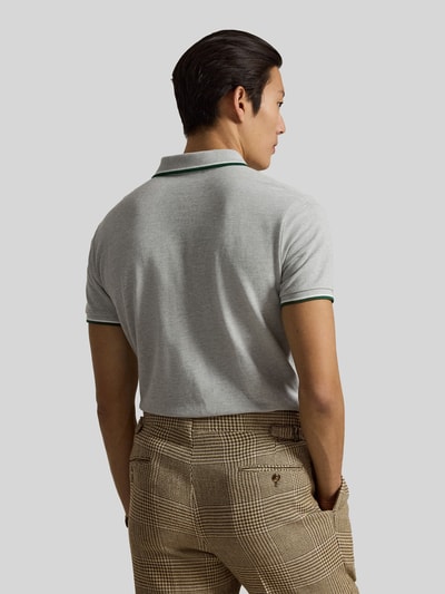 Polo Ralph Lauren Regular Fit Poloshirt aus reiner Baumwolle mit Kontraststreifen Hellgrau 5