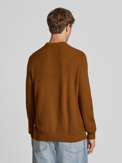 JACK & JONES Strickpullover mit Rundhalsausschnitt Modell 'ROY' Cognac 5