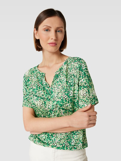 OPUS T-shirt van viscose met all-over motief, model 'Simani' Lichtgroen - 3