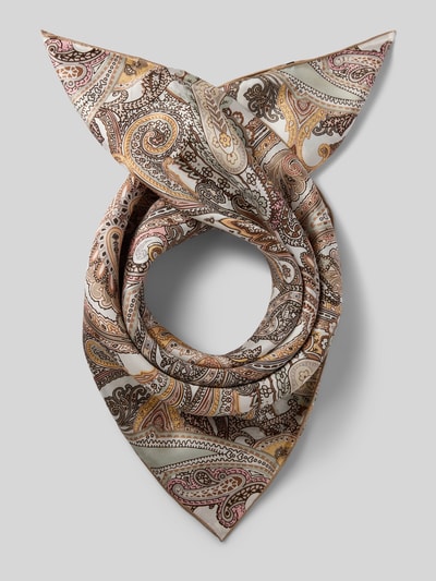 Productfoto, Seidentuch mit Allover-Paisley-Print van Codello van pure zijde, rechthoekige pasvorm, paisleyprint in zachte kleuren, formaat 63x63 cm