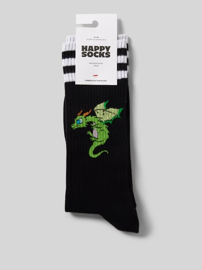 Happy Socks Socken mit Label-Print Black 3