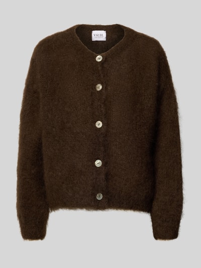 VILLA SOPHIE Strickjacke aus Mohair-Mix Modell 'AMANDA' Dunkelbraun 2
