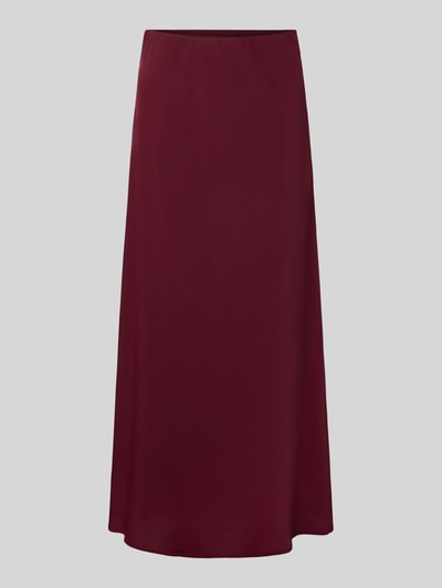 Pieces Uitlopende midirok met elastische band, model 'FRANAN' Donkerrood - 2