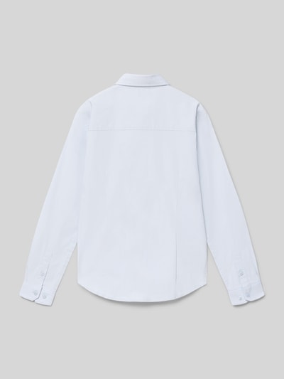 s.Oliver RED LABEL Slim fit vrijetijdsoverhemd van katoenmix Bleu - 3