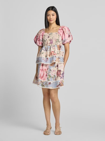 YAS slim fit top met linnen model 'Messa' Roze - 1