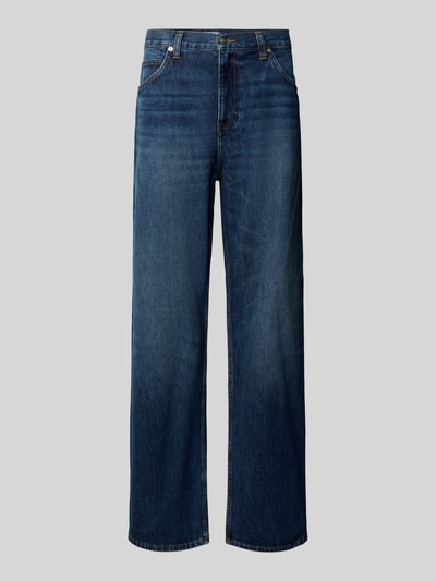 Produktfoto, Jeans mit Eingrifftaschen Modell 'MATRIX' von Edwin in dunklem Blau, Baumwolle, Regular Fit, gerade Form, sichtbare Textur