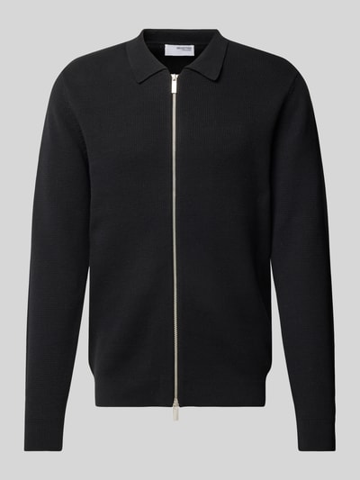 SELECTED HOMME Cardigan met platte kraag, model 'DANE' Zwart - 1