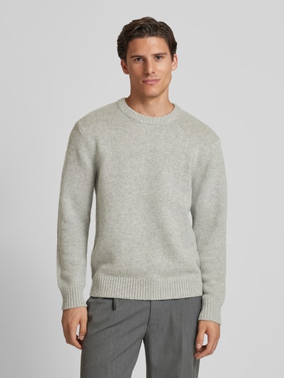 SELECTED HOMME Strickpullover mit Rundhalsausschnitt Modell 'CODY' Hellgrau 4