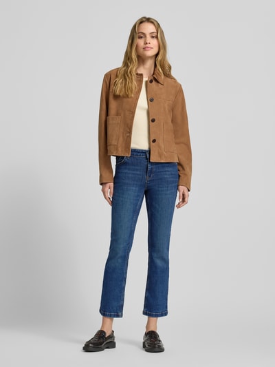 MOS MOSH Flared Fit Jeans im 5-Pocket-Design Modell 'ASHLEY' Dunkelblau 1