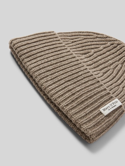 Marc O'Polo Beanie aus hochwertigem Schurwoll-Kaschmir-Mix mit geripptem Umschlag Taupe Melange 2