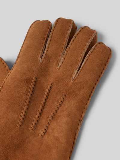 Pearlwood Handschuhe aus Leder mit Label-Detail Camel 3