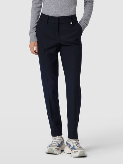 Raffaello Rossi Stoffen broek met persplooien, model 'DORA' Marineblauw - 4