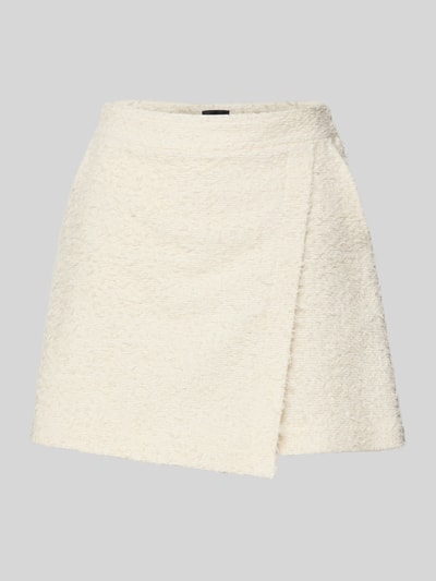 Produktfoto, Regular Fit Skort aus Baumwoll-Mix Modell 'TINCANA' von BOSS, jednokolorowy, kopertowy styl, mini, wpuszczane kieszenie, efekt prążkowania, mieszanka bawełny