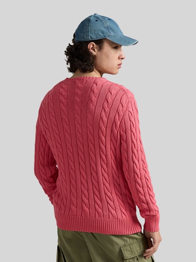Polo Ralph Lauren Regular Fit sweter dzianinowy z czystej bawełny Czerwony 5