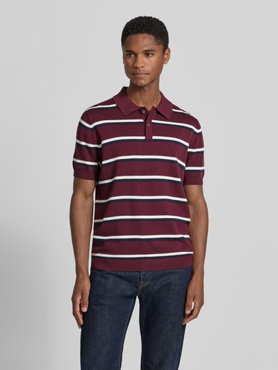 Christian Berg Men regular fit poloshirt met polokraag Bordeaux - 4