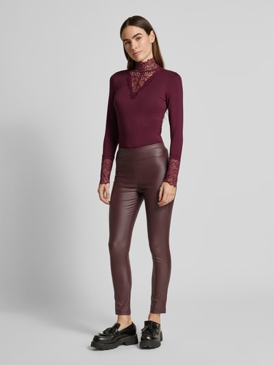 Soyaconcept Longsleeve mit  Spitzenbesatz Modell 'Marica' Bordeaux 1