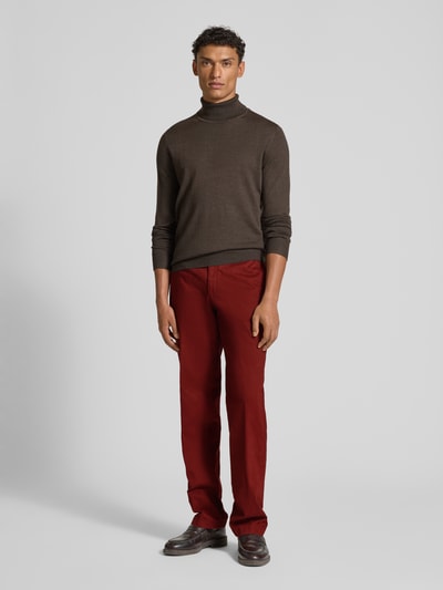 Hiltl Regular Fit Stoffhose mit Bügelfalten Modell 'Peaker' Bordeaux 1