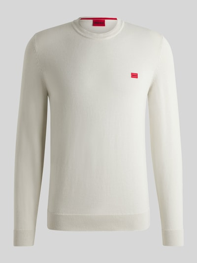 HUGO Regular fit gebreide pullover van puur katoen, model 'SAN CASSIUS' Offwhite - 2